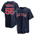 Punc B.Red Sox #55 Ranger Su¨¢rez Player Navy Home Game Stitched Jerseys
