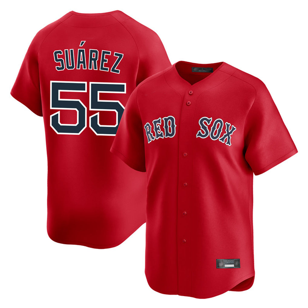 Punc B.Red Sox #55 Ranger Su¨¢rez Player Red Limited Home Game Stitched Jerseys