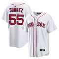 Punc B.Red Sox #55 Ranger Su¨¢rez Player White Home Game Stitched Jerseys