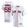 Punc B.Red Sox #55 Ranger Su¨¢rez Player White Limited Home Game Stitched Jerseys