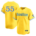 Punc B.Red Sox #55 Ranger Su¨¢rez Player Yellow Limited Home Game Stitched Jerseys
