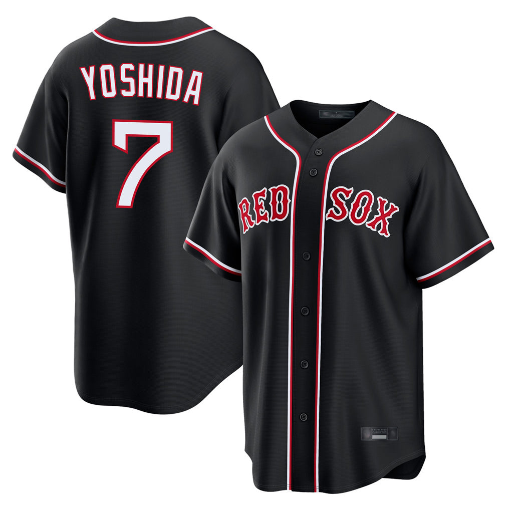 Punc B.Red Sox #7 Masataka Yoshida Player Black Home Game Stitched Jerseys