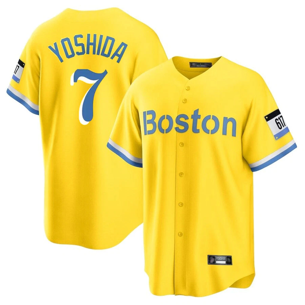 Punc B.Red Sox #7 Masataka Yoshida Player Yellow Home Game Stitched Jersey