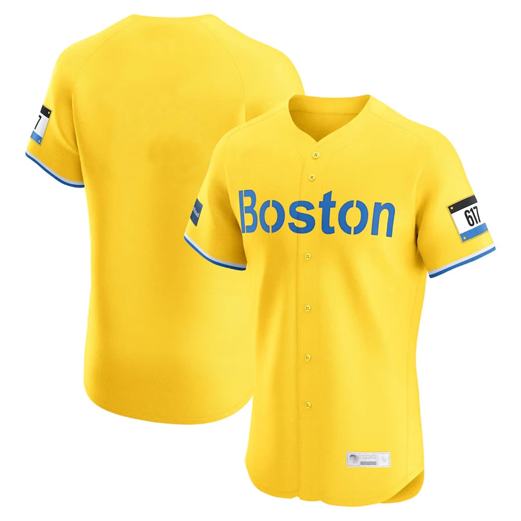 Punc B.Red Sox Blank Player Yellow Limited Elite Home Game Stitched Jerseys