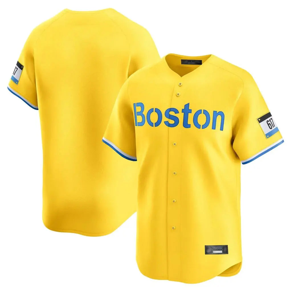 Punc B.Red Sox Blank Player Yellow Limited Home Game Stitched Jerseys