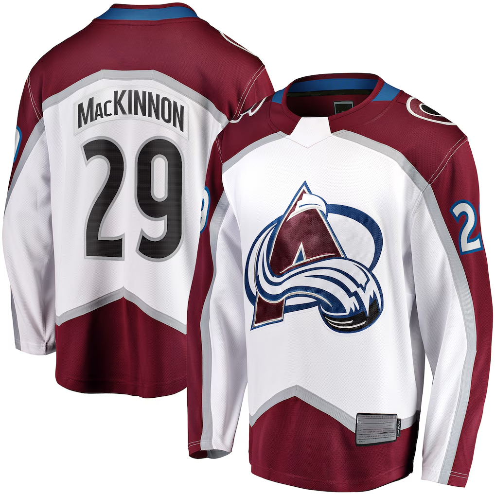 Punc C.Avalanche #29 Nathan MacKinnon White Breakaway Jerseys