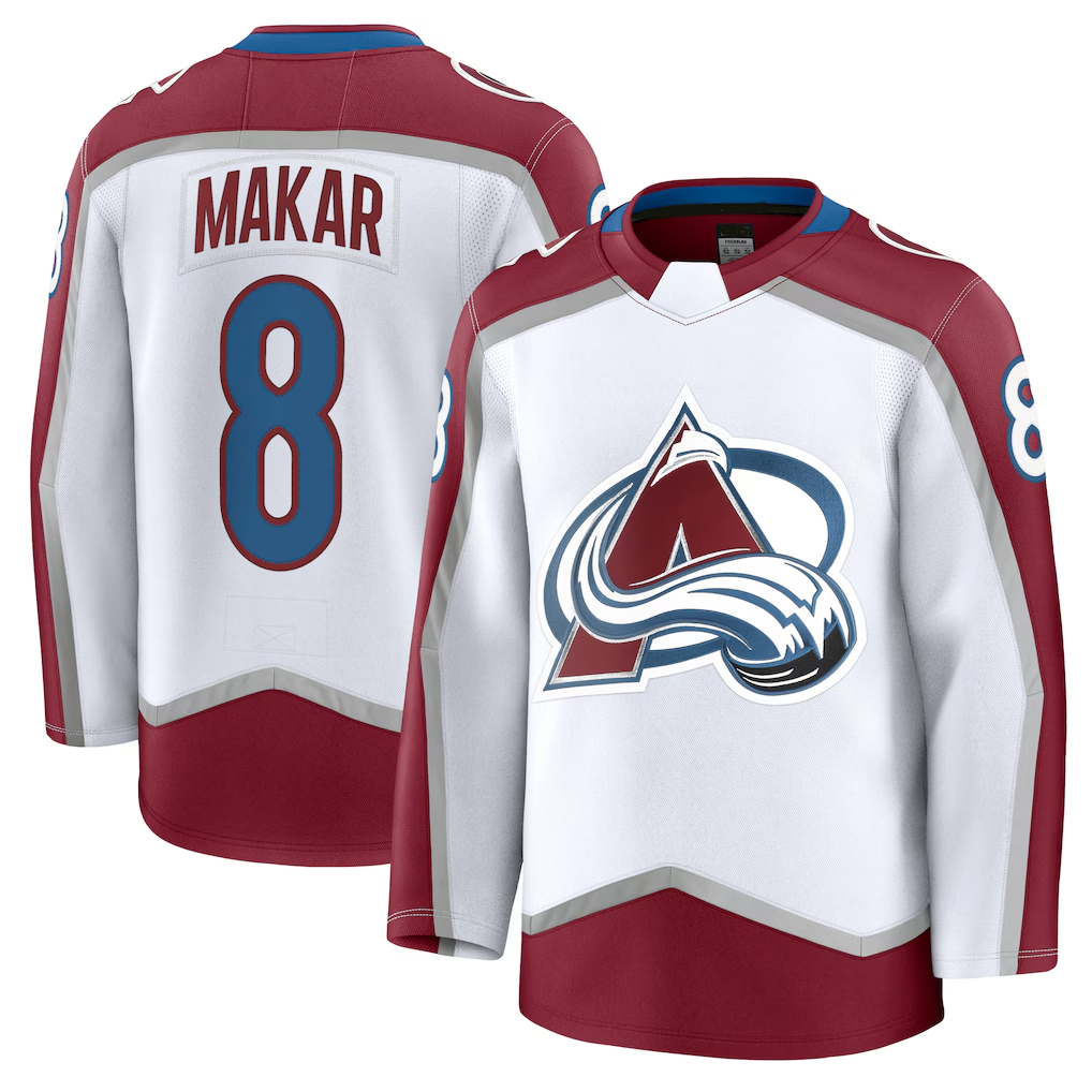 Punc C.Avalanche #8 Cale Makar White Away Premium Jerseys