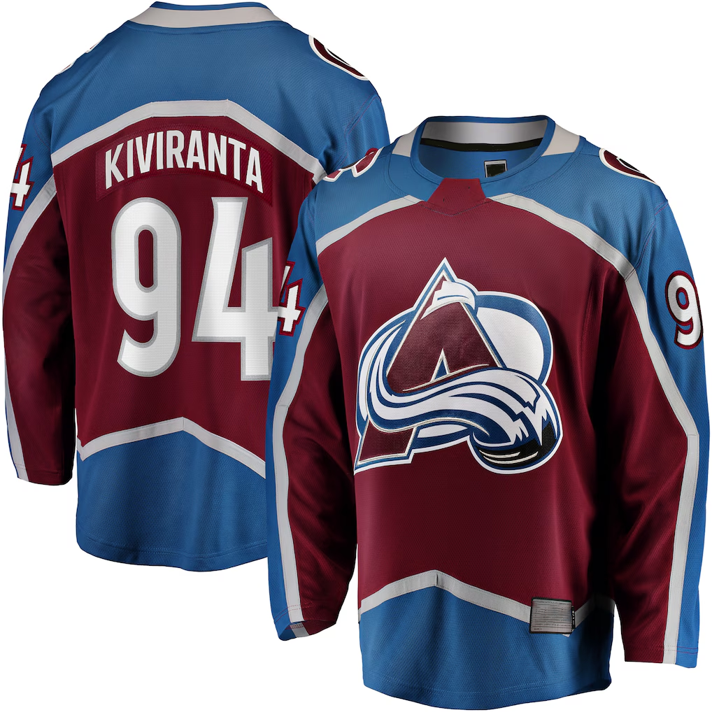 Punc C.Avalanche #94 Joel Kiviranta Maroon Home Premier Breakaway Player Jerseys