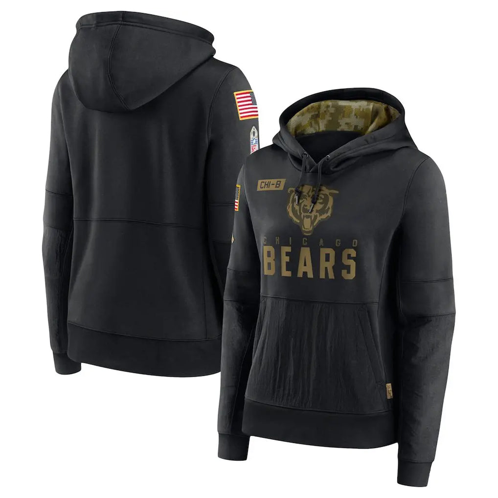 Punc C.Bears Black Salute to Service Pullover Hoodies Limited Blank Player Stitched Jerseys