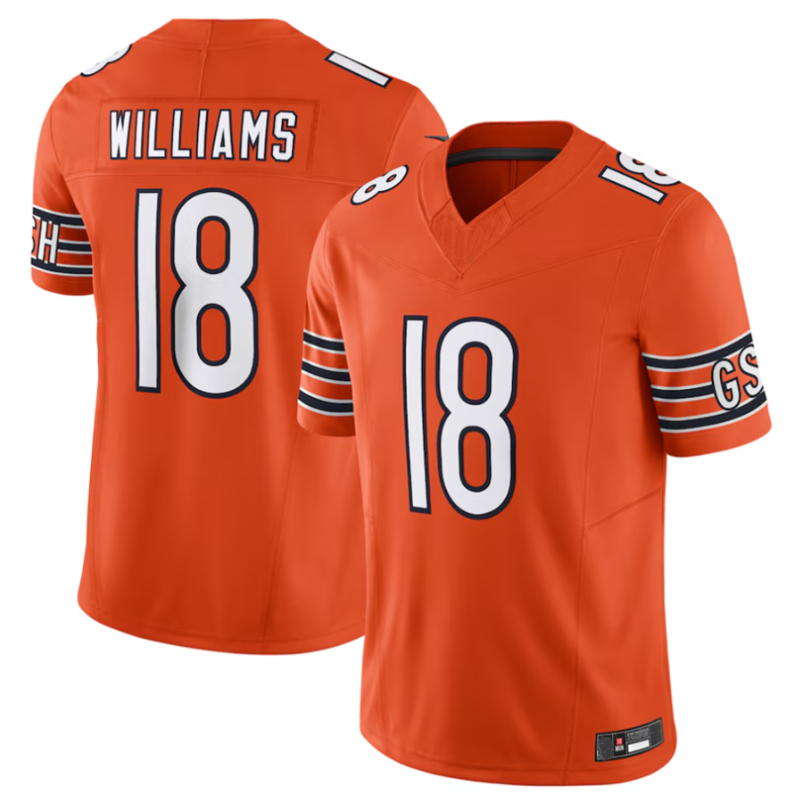 Punc C.Bears #18 Caleb Williams Orange Vapor F.U.S.E. Limited Jersey Player Stitched Jerseys