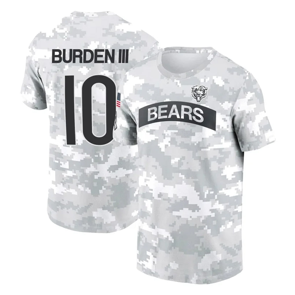 Punc C.Bears #10 Luther Burden III Player Arctic Camo Salute to Service Performance T-Shirt Limited Stitched Jerseys