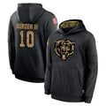 Punc C.Bears #10 Luther Burden III Player Black Salute to Service Pullover Hoodies Limited Stitched Jerseys