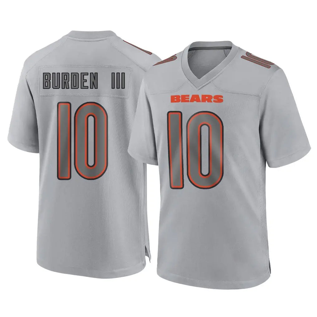 Punc C.Bears #10 Luther Burden III Player Gray Atmosphere Fashion Game Stitched Jerseys