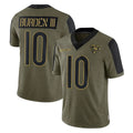 Punc C.Bears #10 Luther Burden III Player Olive Salute to Service Limited Stitched Jerseys