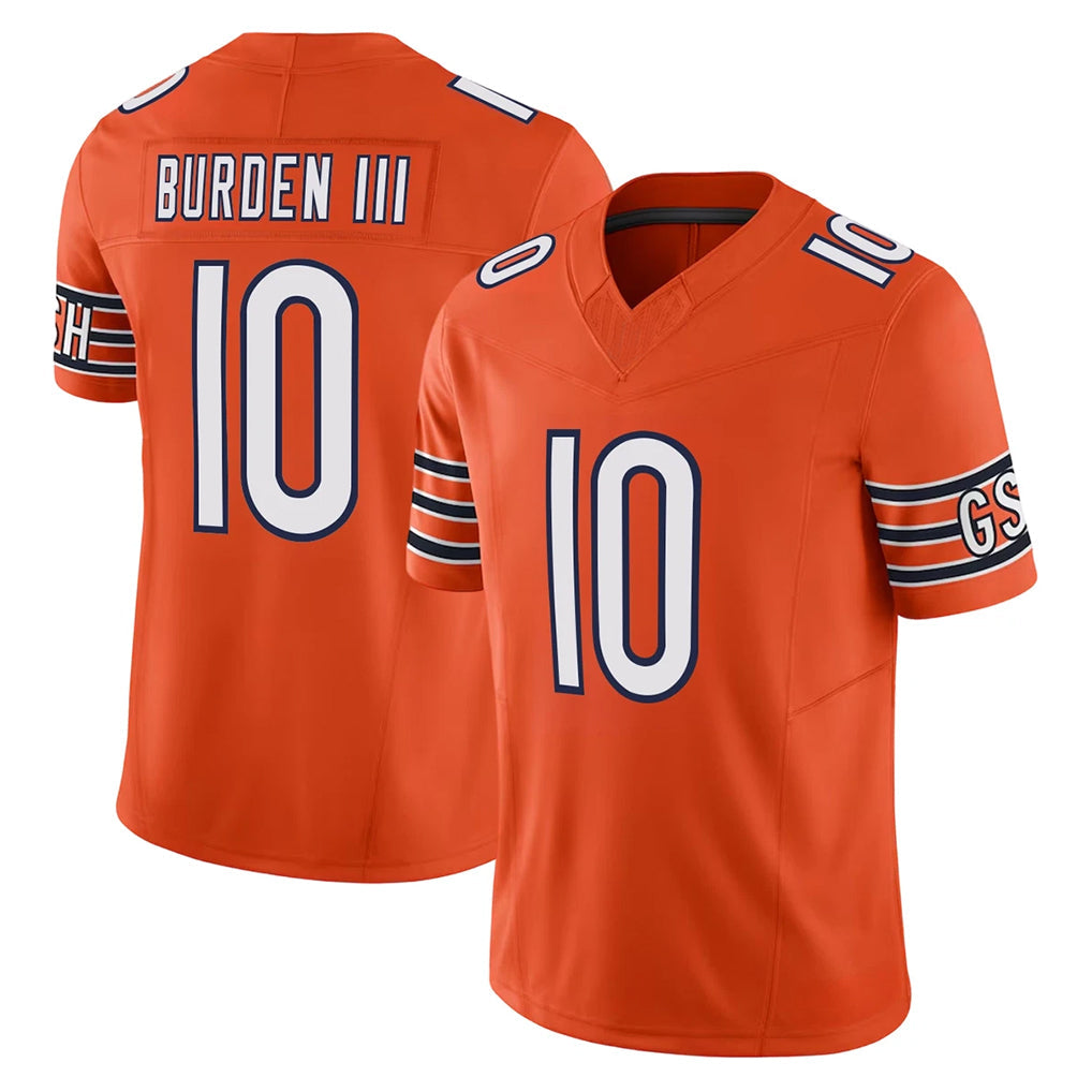 Punc C.Bears #10 Luther Burden III Player Orange Vapor F.U.S.E. Limited Home Game Stitched Jerseys