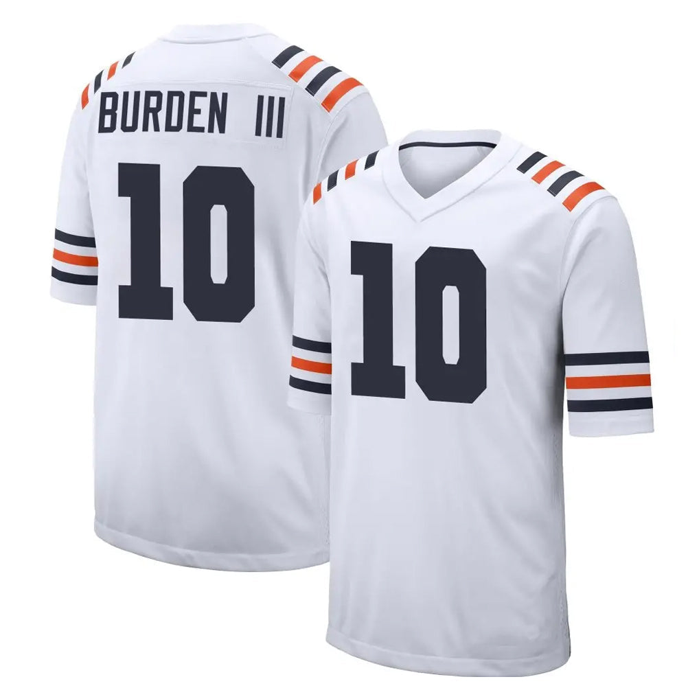 Punc C.Bears #10 Luther Burden III Player White Classic Home Game Stitched Jerseys