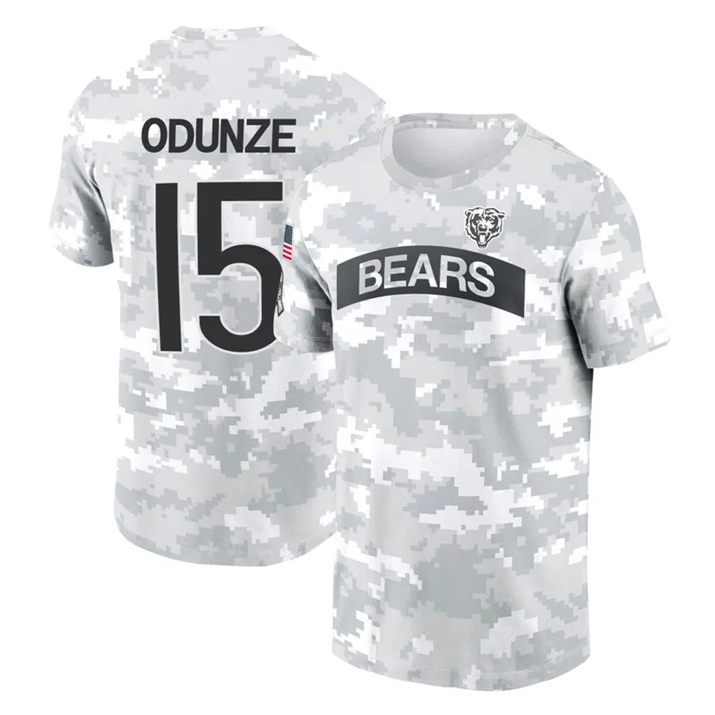 Punc C.Bears #15 Rome Odunze Player Arctic Camo Salute to Service Performance T-Shirt Limited Stitched Jerseys
