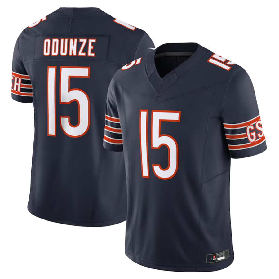 Punc C.Bears #15 Rome Odunze Player Navy Vapor F.U.S.E. Limited Stitched  Jerseys