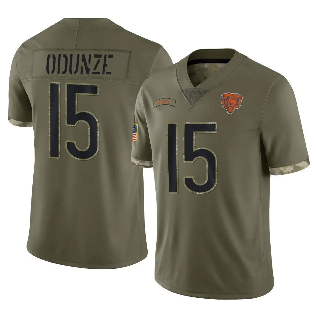 Punc C.Bears #15 Rome Odunze Player Olive Salute to Service Limited Game Stitched Jerseys