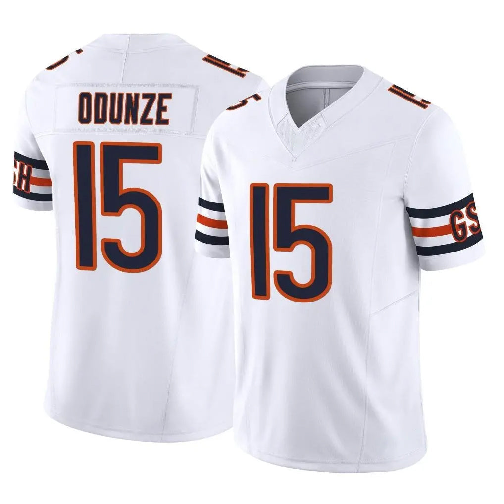 Punc C.Bears #15 Rome Odunze Player White Vapor F.U.S.E. Limited Home Game Stitched Jerseys
