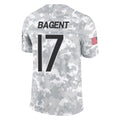 Punc C.Bears #17 Tyson Bagent Player Arctic Camo Salute to Service Limited Stitched Jerseys