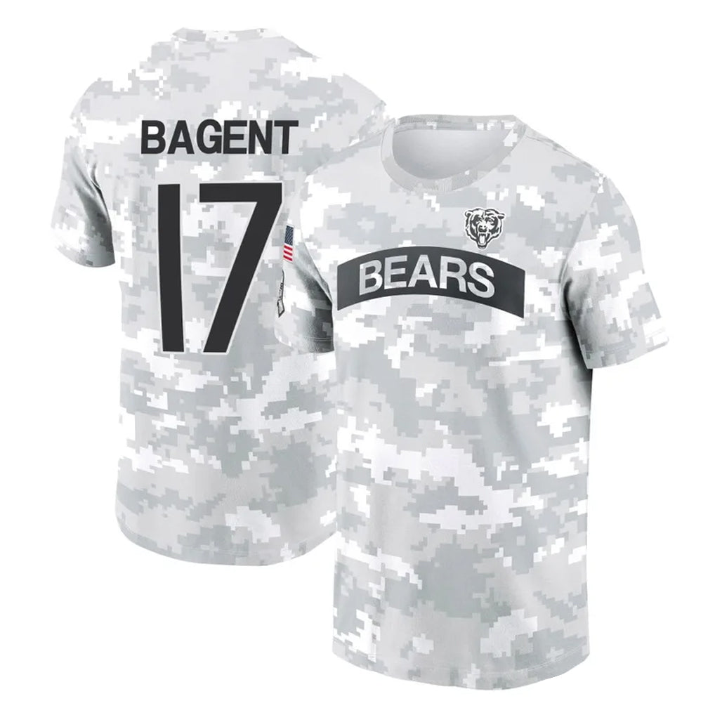 Punc C.Bears #17 Tyson Bagent Player Arctic Camo Salute to Service Performance T-Shirt Limited Stitched Jerseys