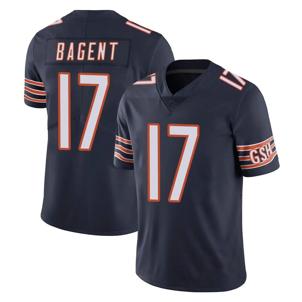 Punc C.Bears #17 Tyson Bagent Player Navy Vapor Untouchable Limited Home Game Stitched Jerseys