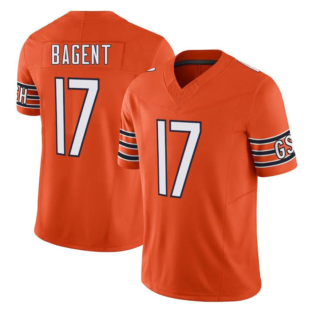 Punc C.Bears #17 Tyson Bagent Player Orange Vapor F.U.S.E. Limited Home Game Stitched Jerseys