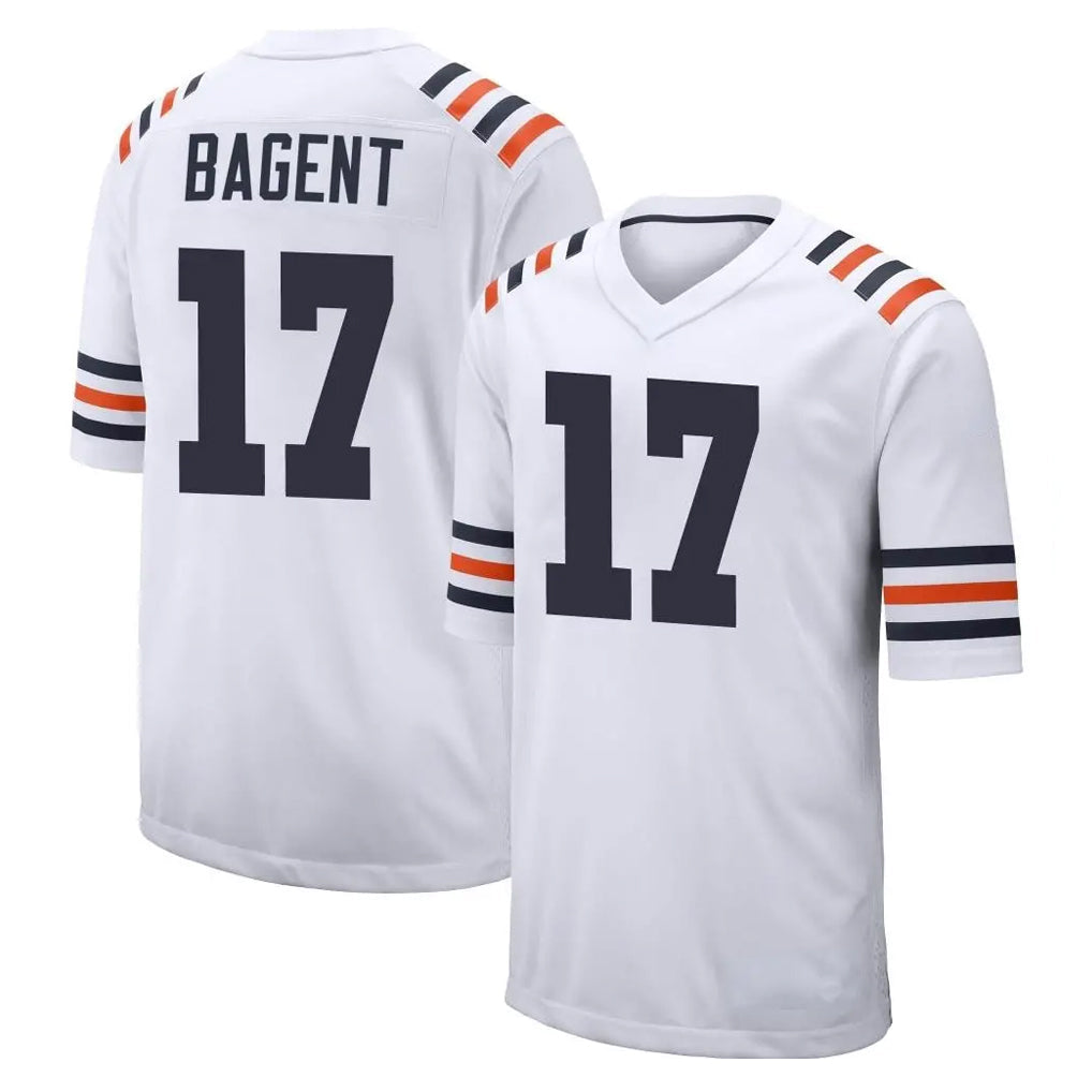 Punc C.Bears #17 Tyson Bagent Player White Classic Home Game Stitched Jerseys
