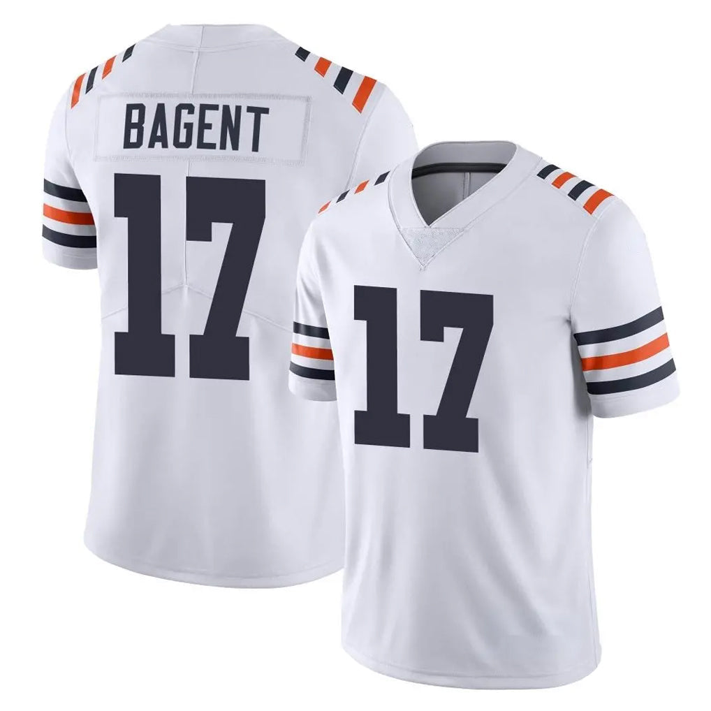 Punc C.Bears #17 Tyson Bagent Player White Classic Vapor Limited Home Game Stitched Jerseys