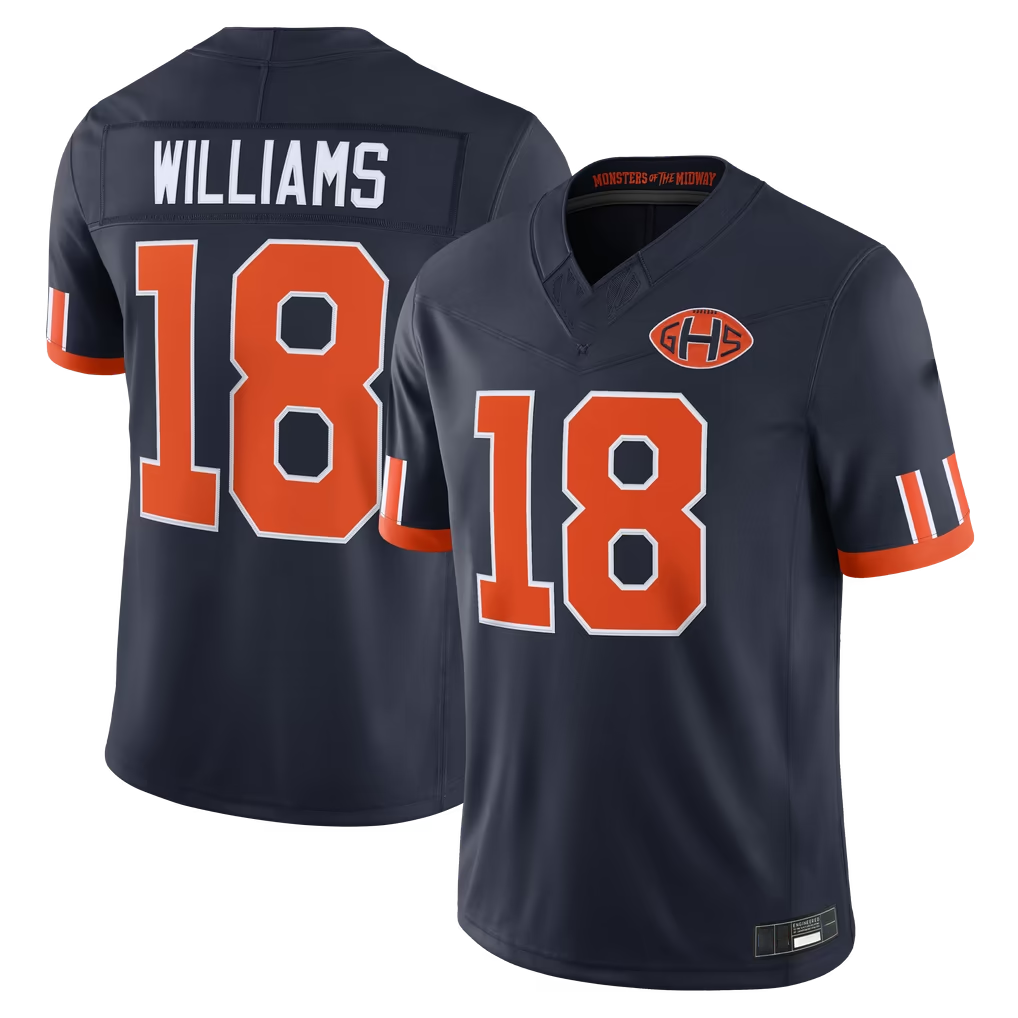 Punc C.Bears #18 Caleb Williams Navy 2026 Rivalries Collection Limited Stitched Jerseys
