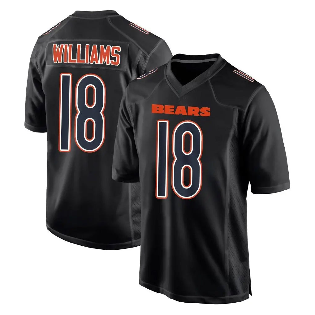 Punc C.Bears #18 Caleb Williams Player Carbon Black Fashion Game Stitched Jerseys