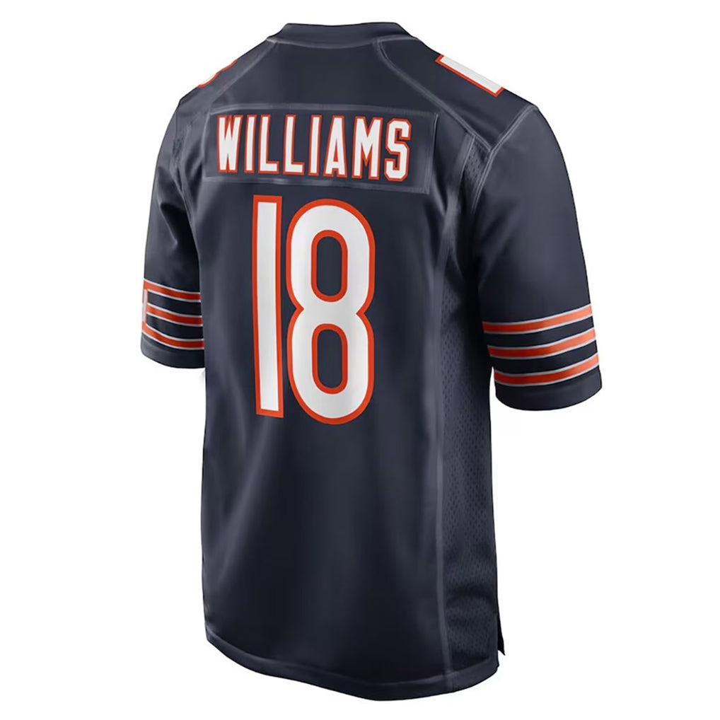 Punc C.Bears #18 Caleb Williams Player Navy Home Game Stitched Jerseys