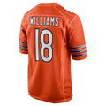 Punc C.Bears #18 Caleb Williams Player Orange Home Game Stitched Jerseys