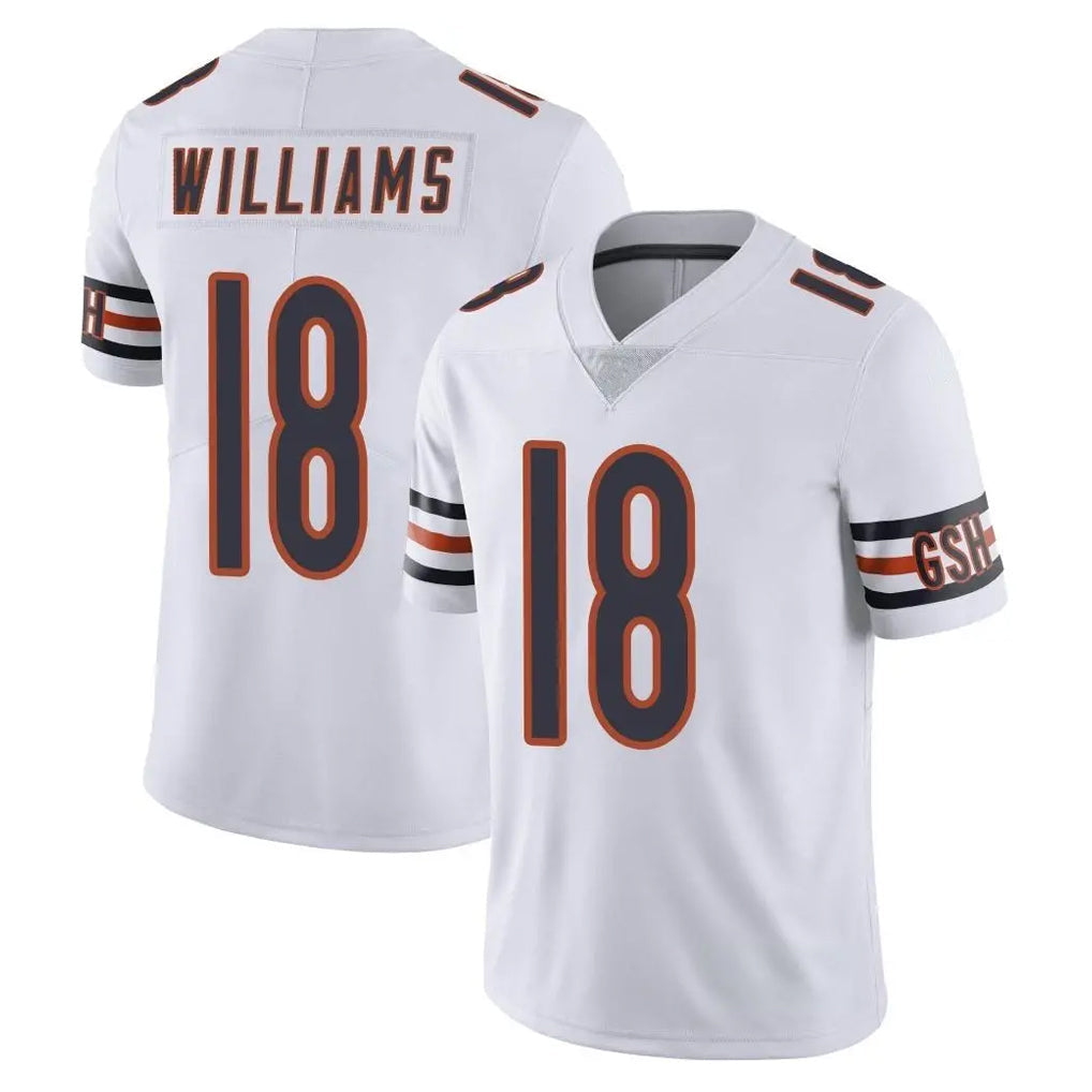 Punc C.Bears #18 Caleb Williams Player White Vapor Untouchable Limited Home Game Stitched Jerseys