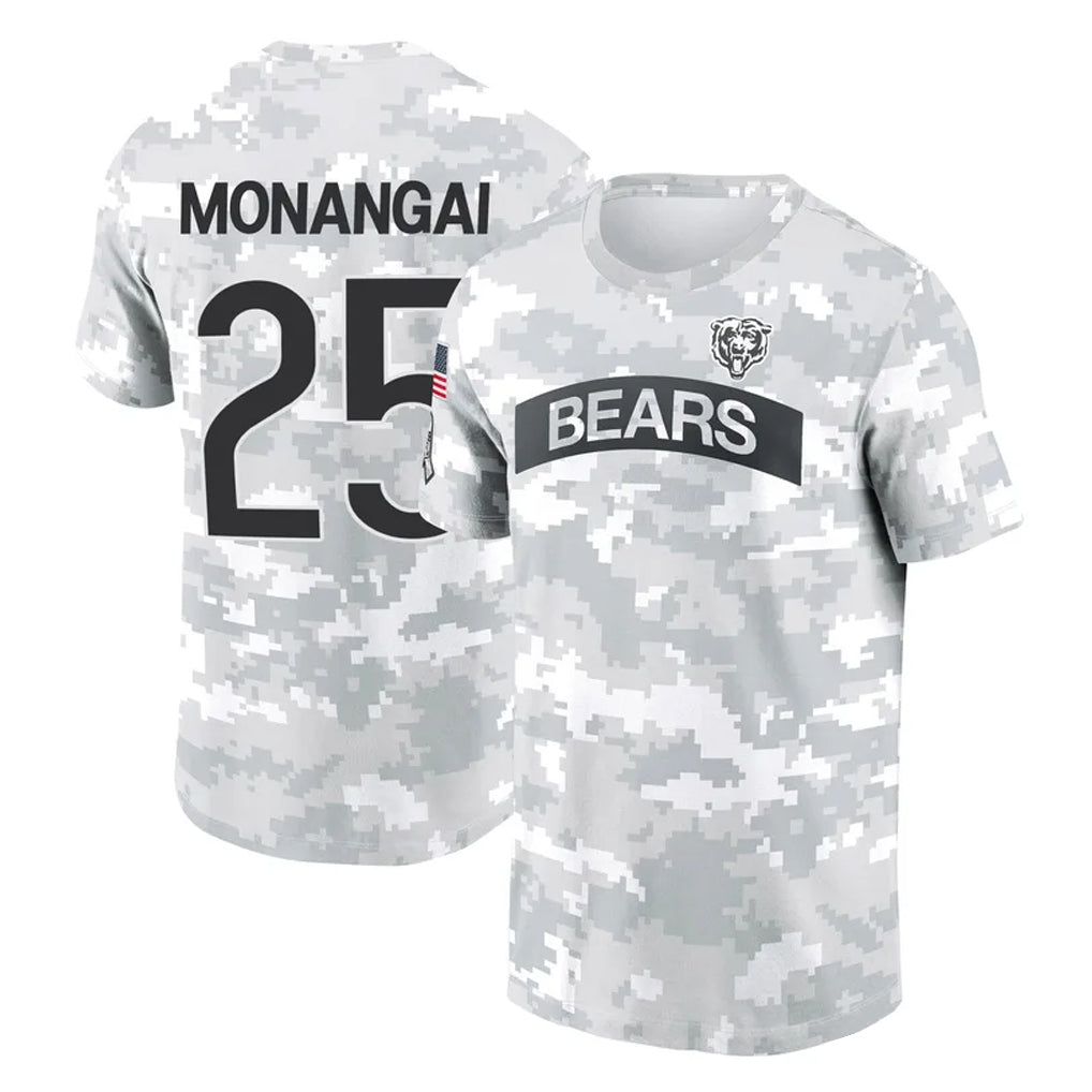 Punc C.Bears #25 Kyle Monangai Player Arctic Camo Salute to Service Performance T-Shirt Limited Stitched Jerseys