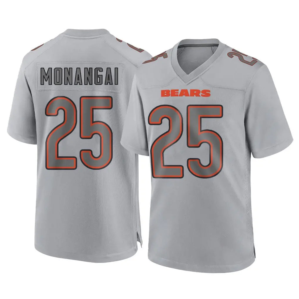 Punc C.Bears #25 Kyle Monangai Player Gray Atmosphere Fashion Game Stitched Jerseys