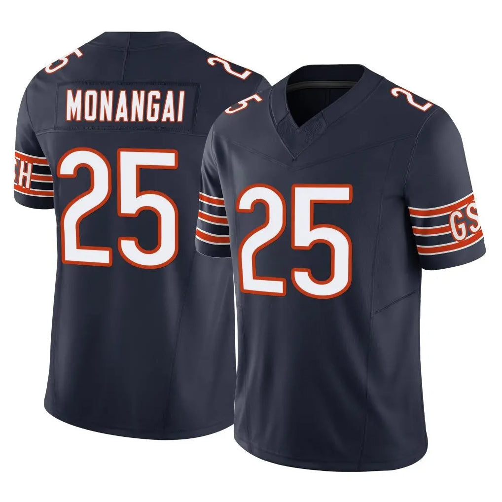 Punc C.Bears #25 Kyle Monangai Player Navy Vapor F.U.S.E. Limited Home Game Stitched Jerseys