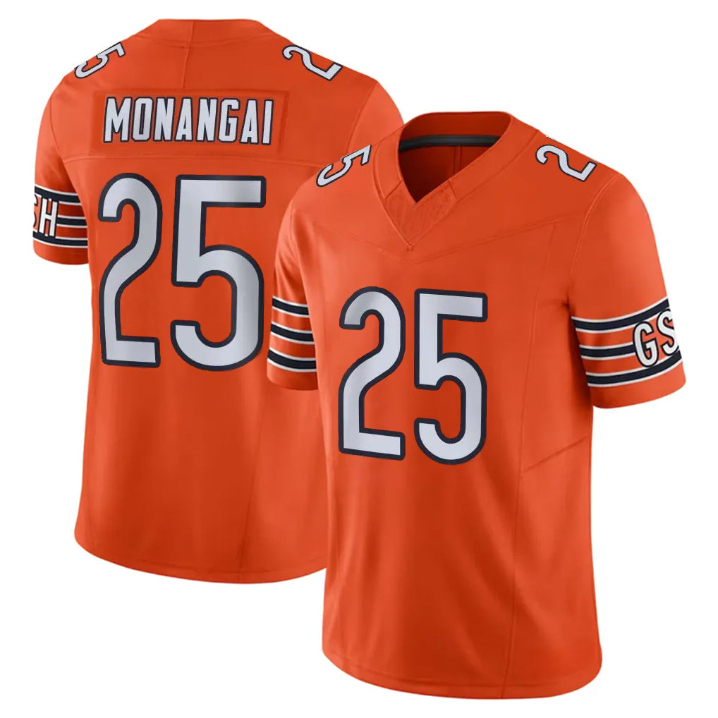 Punc C.Bears #25 Kyle Monangai Player Orange Vapor F.U.S.E. Limited Home Game Stitched Jerseys