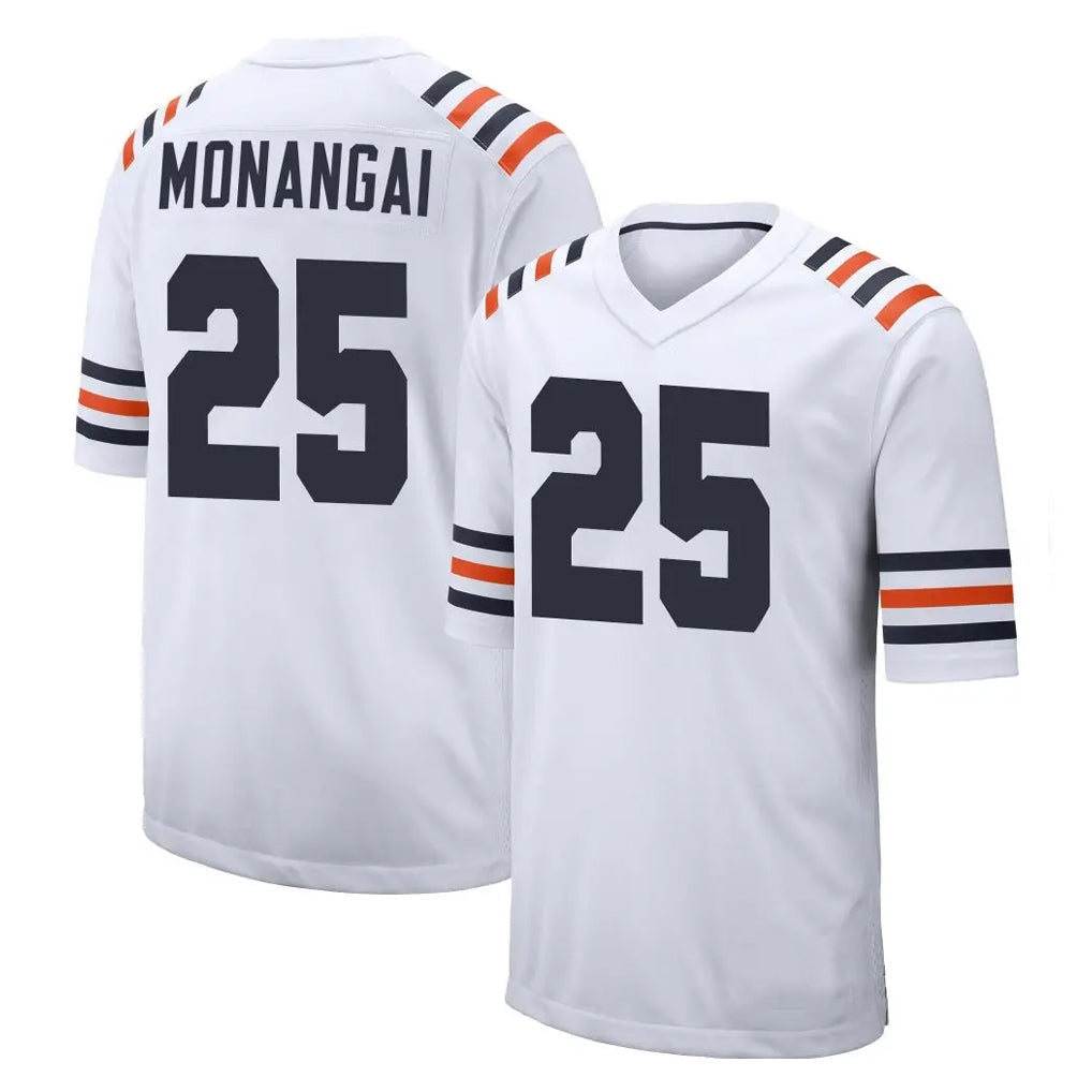 Punc C.Bears #25 Kyle Monangai Player White Classic Home Game Stitched Jerseys