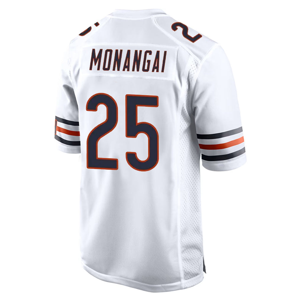 Punc C.Bears #25 Kyle Monangai Player White Home Game Stitched Jerseys