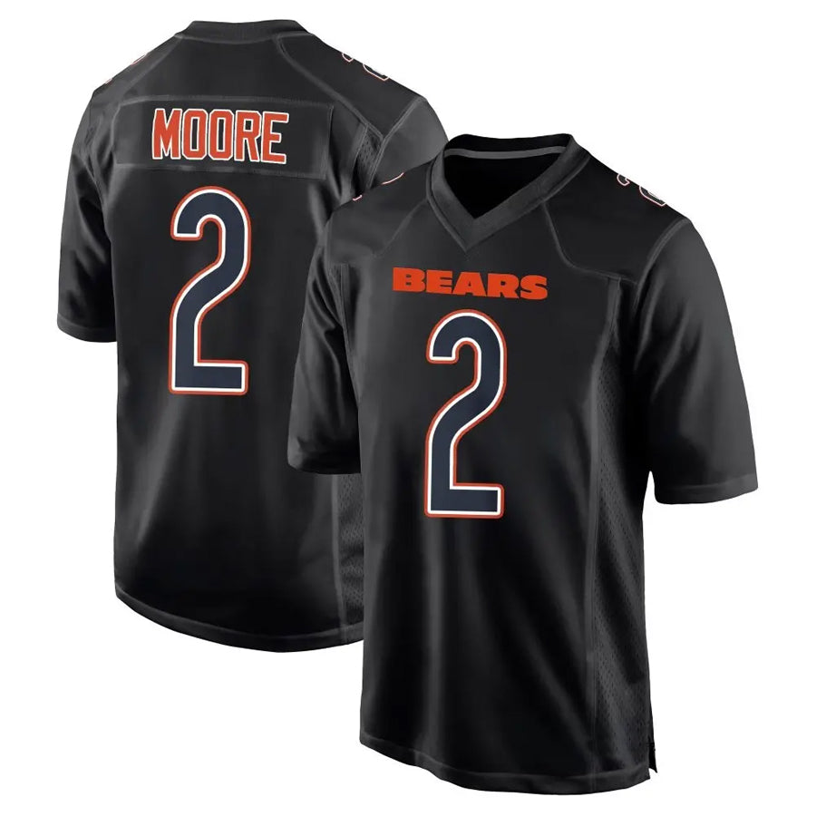 Punc C.Bears #2 D.J. Moore Player Black Carbon Fashion Stitched Jerseys