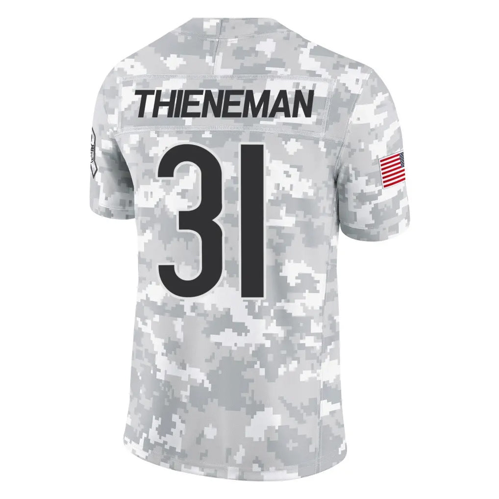 Punc C.Bears #31 Dillon Thieneman Player Arctic Camo Salute to Service Limited Stitched Jerseys