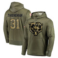 Punc C.Bears #31 Dillon Thieneman Player Olive Salute to Service Pullover Hoodies Home Game Stitched Jerseys