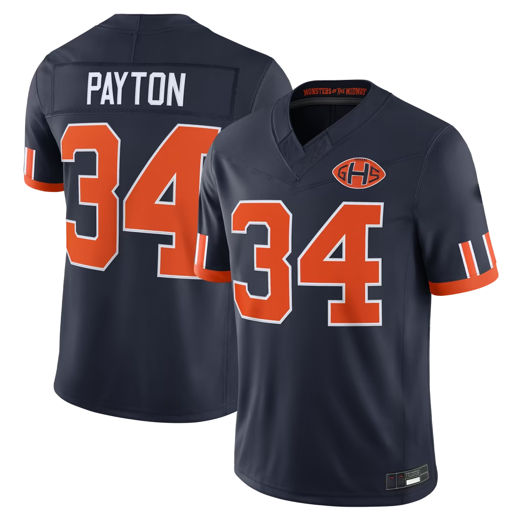 Punc C.Bears #34 Walter Payton Navy 2026 Rivalries Collection Limited Stitched Jerseys