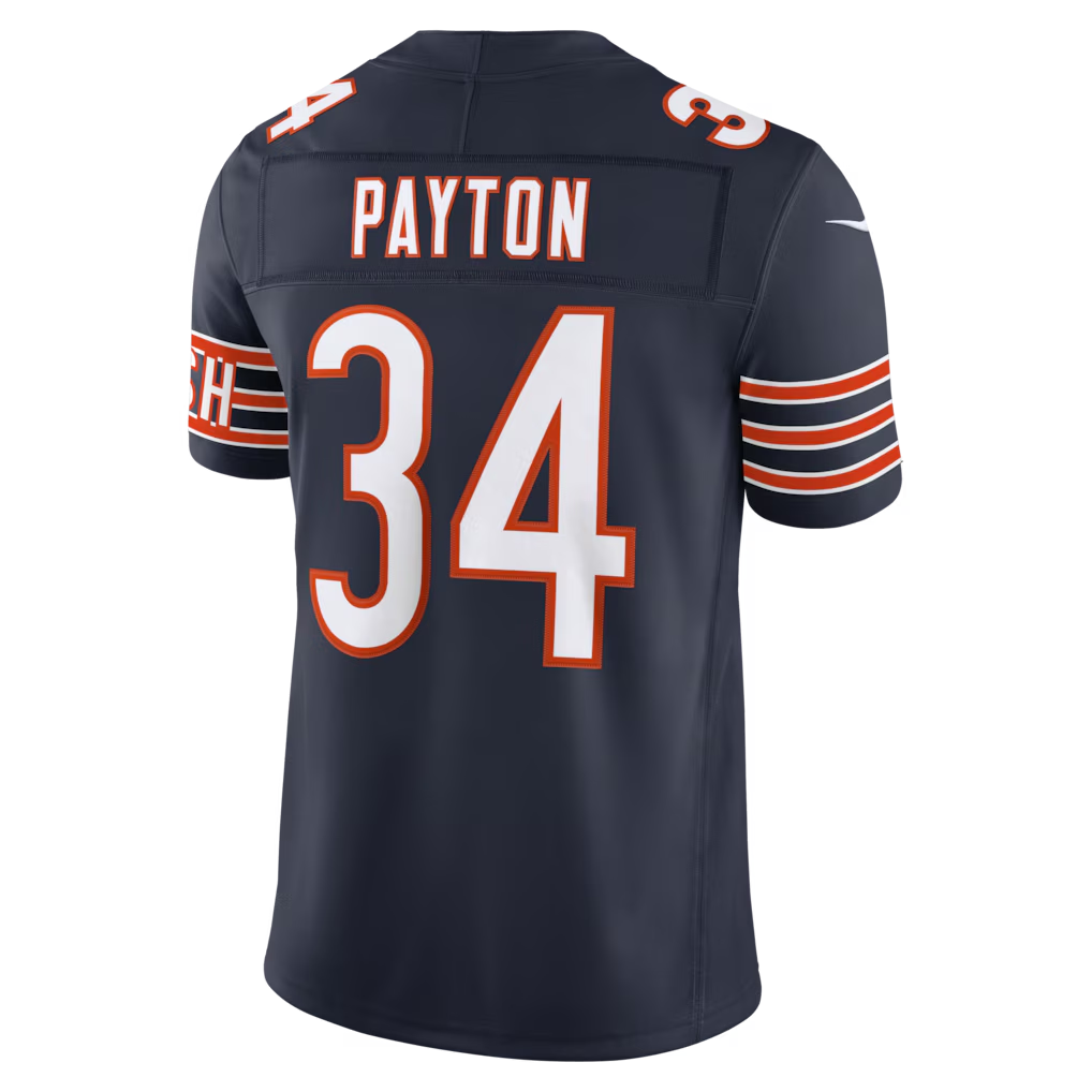 Punc C.Bears #34 Walter Payton Navy Vapor F.U.S.E. Stitched Retired Limited Stitched Jerseys