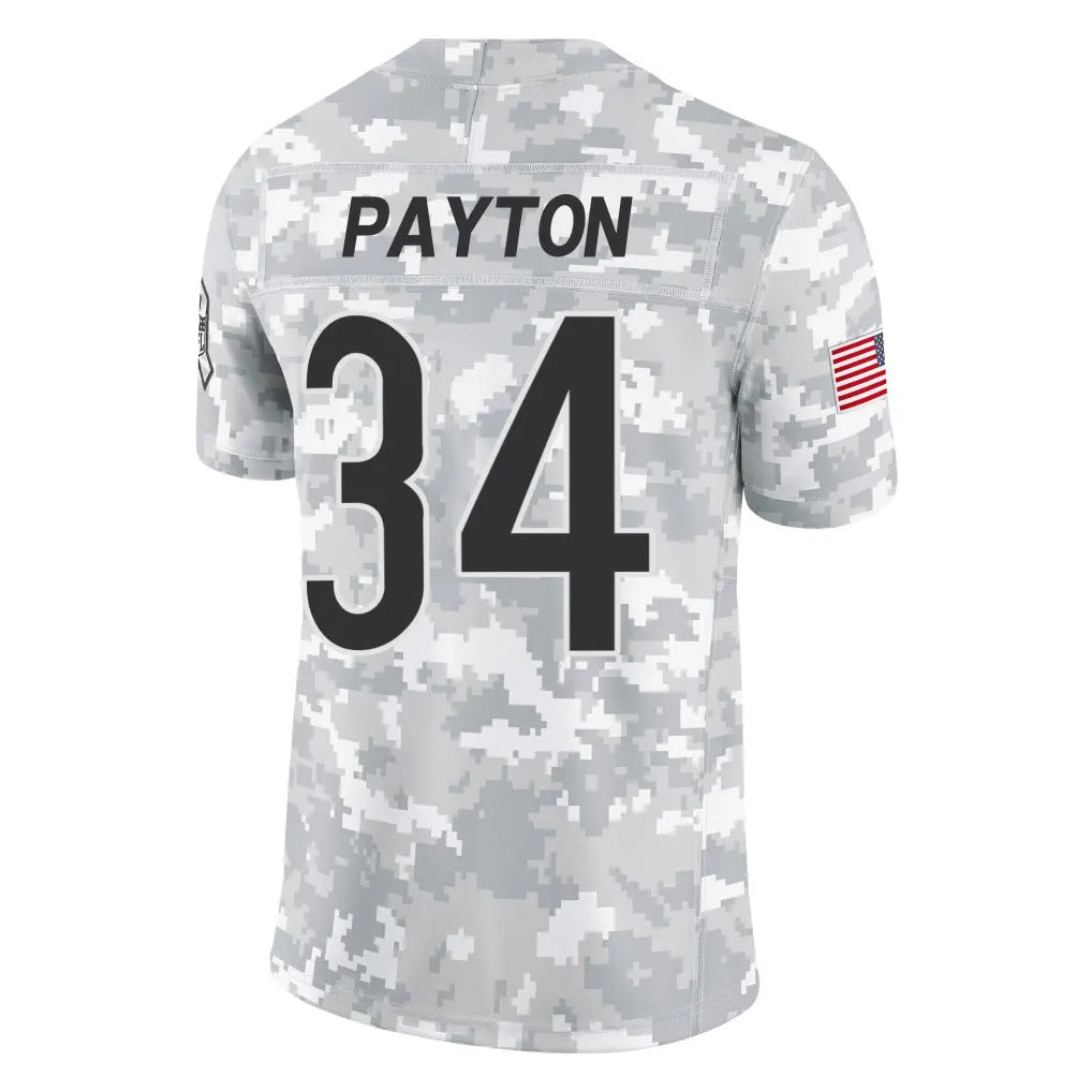 Punc C.Bears #34 Walter Payton Player Arctic Camo Salute to Service Limited Stitched Jerseys