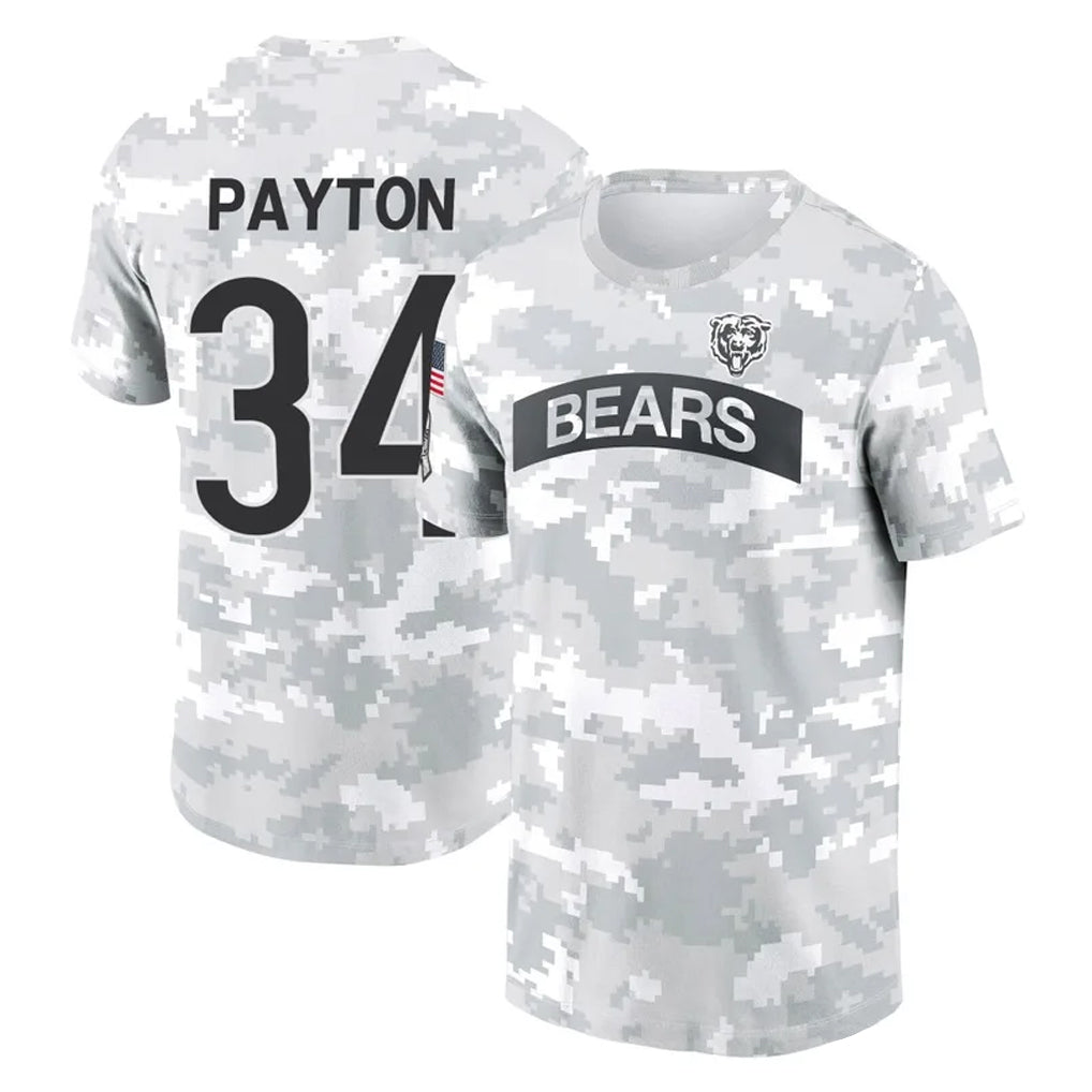 Punc C.Bears #34 Walter Payton Player Arctic Camo Salute to Service Performance T-Shirt Limited Stitched Jerseys