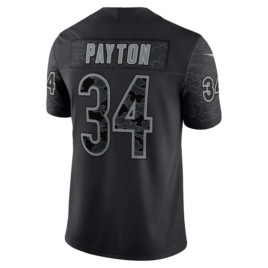 Punc C.Bears #34 Walter Payton Player Black RFLCTV Limited Game Stitched Jerseys