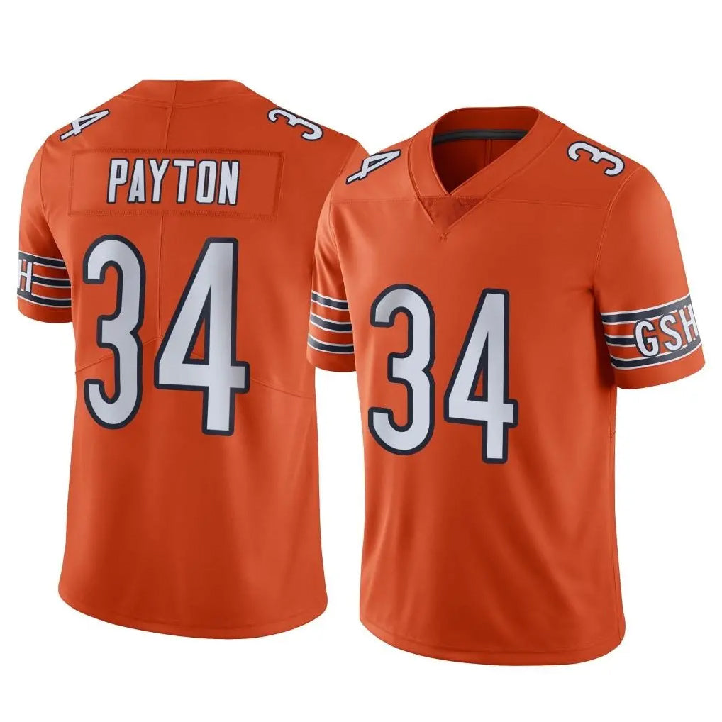Punc C.Bears #34 Walter Payton Player Orange Alternate Vapor Limited Home Game Stitched Jerseys